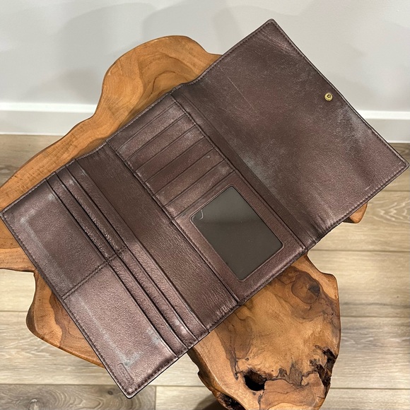 Coach Gold Monogram Leather Strap Brown Shoulder Bag & Wallet - Picture 11 of 14